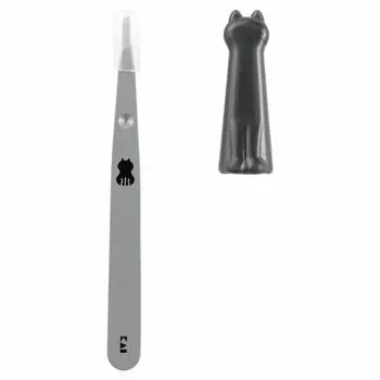 Kai Corporation Пинцет KAI Cat скошенный кончик серебряный пинцет с колпачком Сделано в Японии HC2203