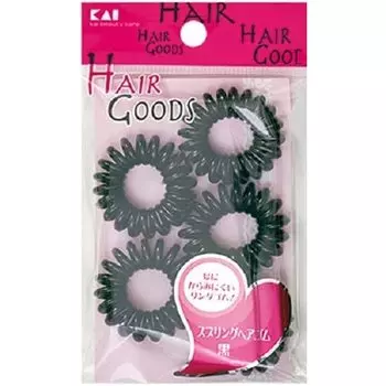 KAI Hair Goods Spring Hair Ties Black 5P HA3050