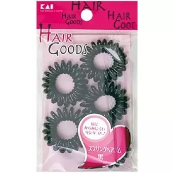 kai hair goods spring hair ties black 5p ha3050