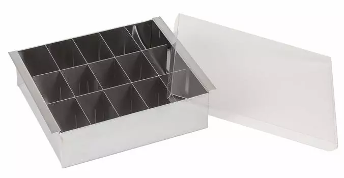 KAI Japanese Sweets Utensils Silver Ширина 17 x Глубина 14 x Высота 5 см Раковина с крышкой для замороженных кондитерских изделий на основе агара Сделано в Японии Можно мыть в посудомоечной машине 464450