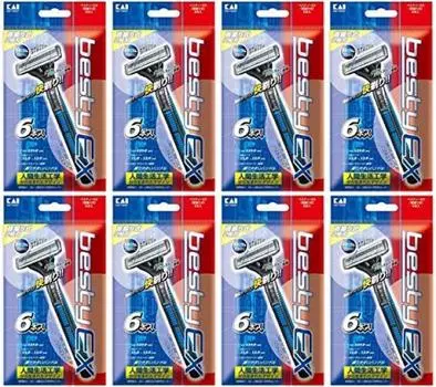 Kai KAI Besty EX Swinging head 6 pieces for men Disposable razor x 8 pieces [Bulk purchase] (besty EX)