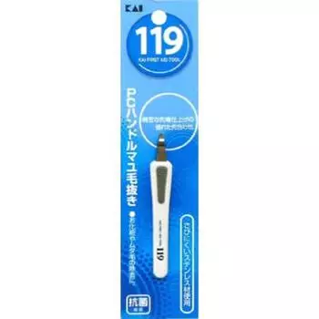 Kai KAI PC handle tweezers flat tip white for tweezers anti-slip included KF1017
