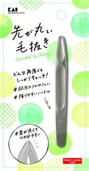 Kai KAI Round Tip Tweezers Gentle Skin Touch Tweezers Wide Range Hollow KQ3211