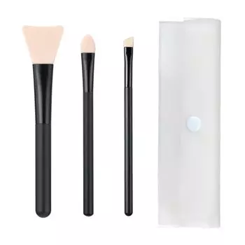 KAI Silicone Makeup Brush Set 3 Pieces with Bonus Eyeshadow Concealer