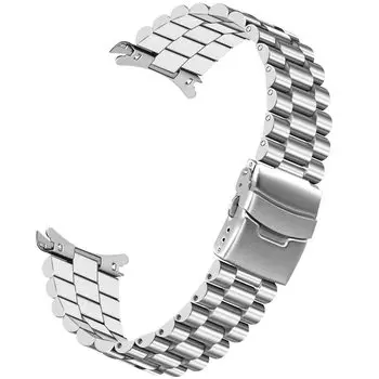 [Kai Tian] Ремешок для часов 20 мм женский браслет для часов из нержавеющей стали с пряжкой D, конический ремешок для часов, серебристый