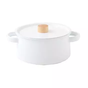Kaico Made in Japan Enamel Enamel Induction Cooker Compatible Pot White Two-Handed K-010 белый