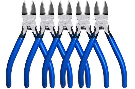 KAIHAOWIN 160mm Electrical Small 160mm Precision Thin Blade Strong Plastic Model Micro Wire Tapered Work 5 Pieces Nippers, Nippers, Nippers, Nippers,