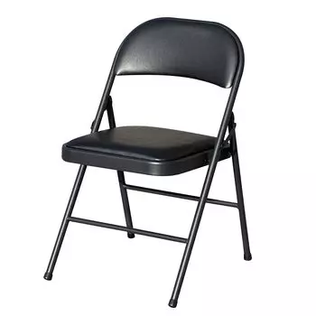 KAIHAOWIN Складной трубчатый стул для совещаний, конференций, складной для жизни, складной для пространства без сборки, для мероприятий, столовых, 1 ножка, стул, стул, стул, стул, стул, чёрный