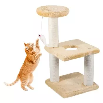 Kailund Cat Mini Cat Маленькая кошка для заточки когтей для кошек Мини-котенок устраняет недостаток для кошек Включает в себя легко Ширина 20 см x Глубина 20 см x Высота 40 см бежевый