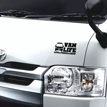 [KAIMIRU STORE] Hiace 4WD Van General Purpose Car Mini Car Sticker Decal Sticker Outdoor Camping 200 b1 (Black)