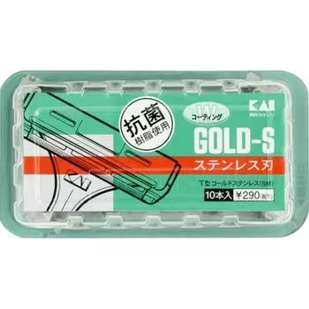 Kaisin Razor T Type Gold sTainless sTeel 10 Piece Kaiji Razor