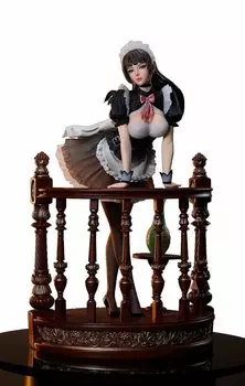 Kaitendo Holiday Maid Monica Tesia красная деревянная масштабная фигурка, литая в холодном состоянии, окрашенная, готовая к использованию (цвет пьедестала) 1/4