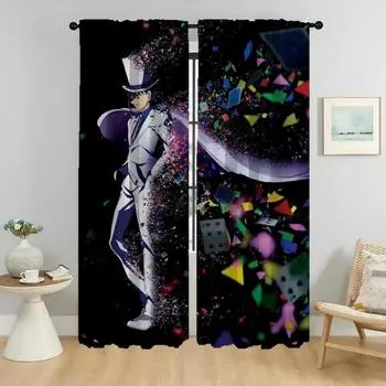 Kaitou Kiddo Elegant Room Curtains 2 Pieces Shades Home Interior Curtains for Camera Partition Halloween Decoration Curtain W50xH70cmx2pcs-CL