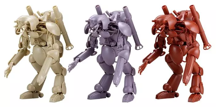 Kaiyodo Artpla ARTPLA Humanoid Unmanned Interceptor Grosserhund 3 Machine Set Scale Unpainted Plastic Model Kit 1/35