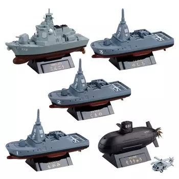 Kaiyodo Miniature Cube miniQ World Ship Deformed 6 Maritime Force Ship Edition Painted Complete Product Box of 6 BOX MQN038B Self-Defense Vol.2