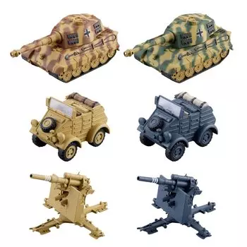 Kaiyodo Miniature Cube miniQ World Tank Deformation 10 German Armored Division Edition 3 окрашенный полный продукт 6 предметов КОРОБКА MQN037B