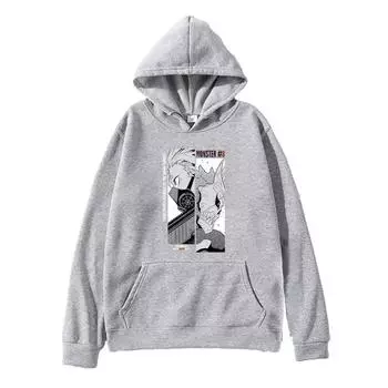 Кайдзю Нет. 8 и Narumi Gen принтованный капюшон для мужчин и женщин удобные толстовки с капюшоном в стиле аниме повседневная толстовка Harajuku унисекс уличная одежда XS серый