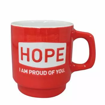 Kaju Al Life (Kakuni) Mino Ware HOPE Mug Red K14027