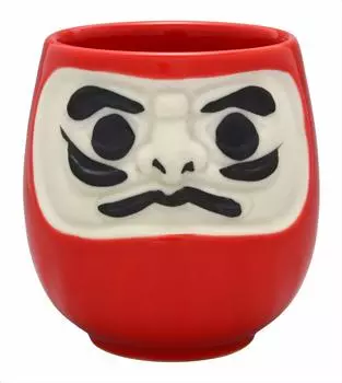 Kaju Al Life Tea Cup Red 240ml Mino Ware Feng Shui Daruma Tea Cup Work Luck K12002