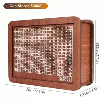 Денежный ящик со счетчиком, деревянный счетчик, копилка, экономия детей, взрослых, денежный ящик, экономия денег, кассовый ящик, организация ремесел для дома A1