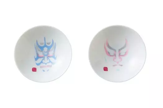 как Marumo Takagi Керамический теплый плоский набор для сакэ Белый сакэ меняет цвет в зависимости от температуры Kabuki Nihonkuma Kugeara Японский сувенир Подарок на середину года