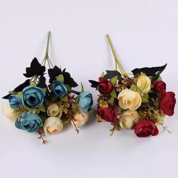 Как показано, искусственная шелковая камелия украшает свадьбы оранжевый