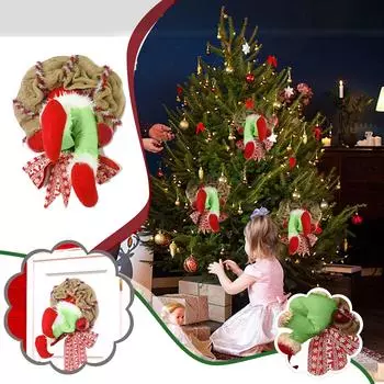 Как Рождественский Вор украл Рождественский Мешковинный Венок Рождественский Вор Венок Креативное Украшение Входной Двери И Дома