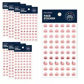 Kakao Friends Little Friends Face Sticker, Apeach, 8 pcs., Koreas best character