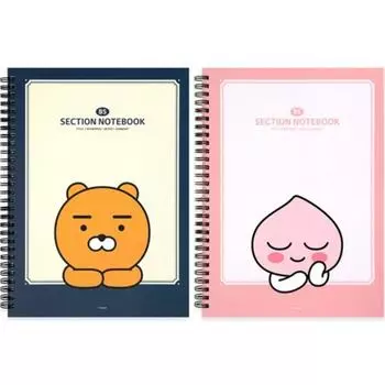 Kakao Friends Modern st B5, набор из 2 весенних нот, Ryan, Apeach, 1 комплект, лучший персонаж Кореи