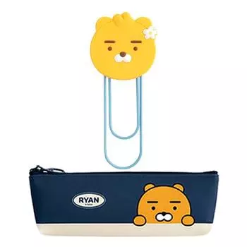 Kakao Friends Modern ST Mini треугольный пенал + силиконовая закладка L, набор канцелярских принадлежностей, 1 комплект, лучший персонаж Кореи