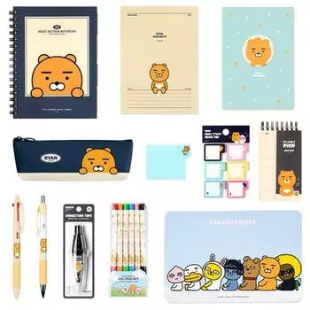 Kakao Friends Tin Case Stationery Set Part 2, Set 1, Ryan, Koreas best character