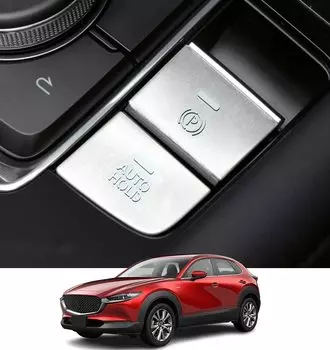 Kakash Mazda Aluminum Alloy Electronic Handbrake Button Cover Trim, Interior Custom Parts, Accessories, Scratch-Resistant,