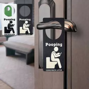 Какающий вернитесь позже вешалка для двери домашний офис ресторан ручка входной двери деревянная вывеска подвесное украшение орнамент кляп подарок белый