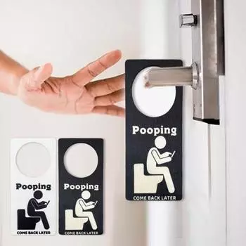 Какающий вернитесь позже вешалка для двери домашний офис ресторан ручка входной двери деревянная вывеска подвесное украшение орнамент кляп подарок белый