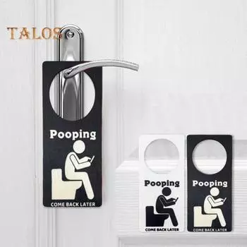 Какающий вернитесь позже вешалка для двери домашний офис ресторан ручка входной двери деревянная вывеска подвесное украшение орнамент кляп подарок белый