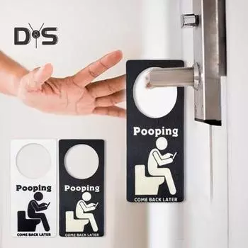 Какающий вернитесь позже вешалка для двери домашний офис ресторан ручка входной двери деревянная вывеска подвесное украшение орнамент кляп подарок белый