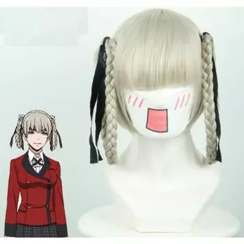 Kakegurui Компульсивный Игрок Момобами Кирари Косы Парик Косплей Костюм Термостойкие Синтетические Волосы Женщины Косплей Аниме Парики S бежевый