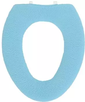 Kakiuchi Toilet Seat Cover O Shape Blue Machine Washable Just Cover and Fasten Easy Set SELECT JUST FIT