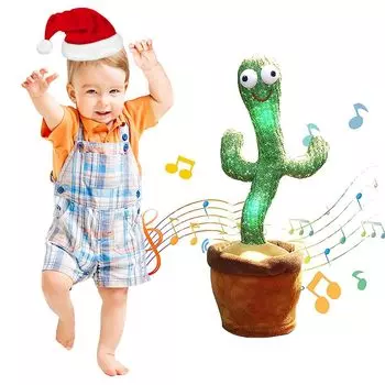Кактус Bonistasia, танцующий кактус на день рождения, игрушка, танцующий кактус, танцующий движущийся светящийся кактус, мягкая игрушка, может записывать пение и поставляется с 120 песнями, игрушка,