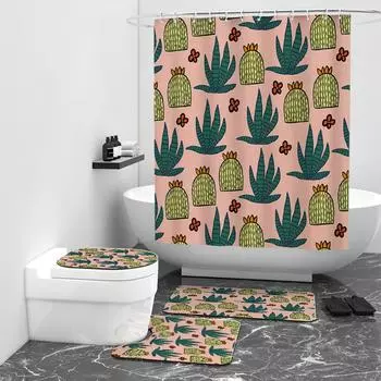 Кактус цифровая печать занавеска для душа ванная комната душ W90cm*L180cm