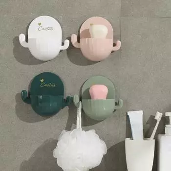 Кактус Дренаж Мыльница Ванная Мыльница Доска Для Хранения Бесплатная Дырокол Принадлежности Для Ванной darkgreen