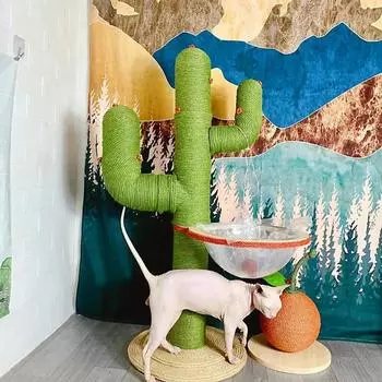 Кактус, кошачья когтеточка, большая рама для лазанья, современное кошачье дерево, многоуровневые домики для котят, башня, игрушки для дома, принадлежности 105CM