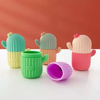 Кактус Силиконовые лотки для кубиков льда Красота Лифтинг ледяной шарик Массажер для лица Контурный ролик для глаз Процедуры по уходу за лицом Уменьшение прыщей фиолетовый