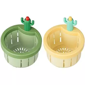 Кактус Сливной фильтр для раковины Сборник отходов Фильтр для мойки Фильтр для предотвращения засорения Пресс для автоматического опорожнения Корзина для кухни Аксессуары зелёный