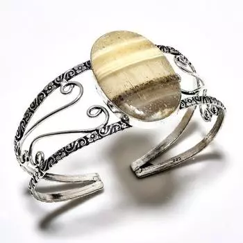 Кальцитовый агат, драгоценный камень 925, посеребренный ювелирный браслет ручной работы, браслет-манжета