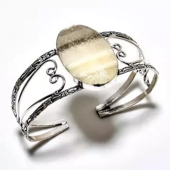 Кальцитовый агат, драгоценный камень 925, посеребренный ювелирный браслет ручной работы, браслет-манжета