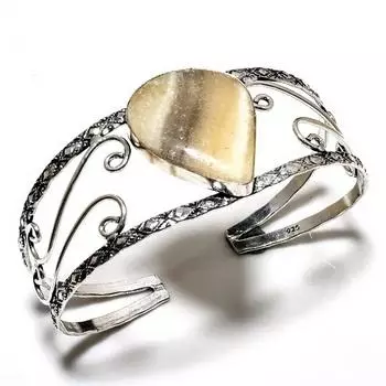 Кальцитовый агат, драгоценный камень 925, посеребренный ювелирный браслет ручной работы, браслет-манжета