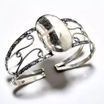 Кальцитовый агат, драгоценный камень 925, посеребренный ювелирный браслет ручной работы, браслет-манжета