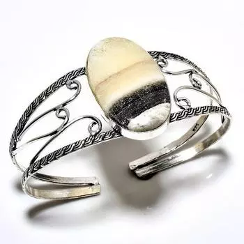 Кальцитовый агат, драгоценный камень 925, посеребренный ювелирный браслет ручной работы, браслет-манжета