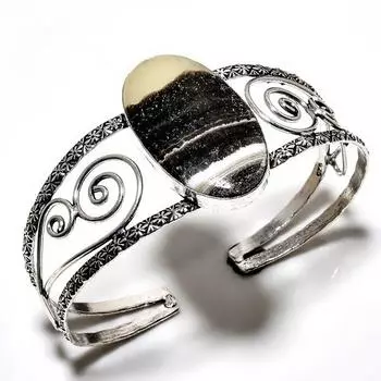 Кальцитовый агат, драгоценный камень 925, посеребренный ювелирный браслет ручной работы, браслет-манжета